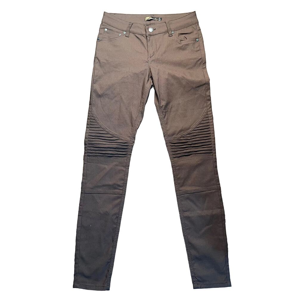 prAna Brenna Pants Womens Size 4 Brown Moto Skinny Stretch Regular Inseam
